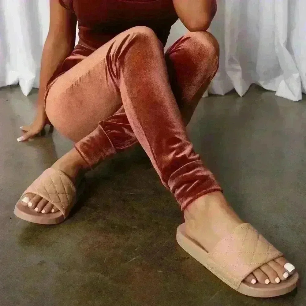 NWT FASHION NOVA NUDE SLIDES